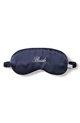 Petite Plume Bride Embroidered Silk Sleep Mask in Navy at Nordstrom