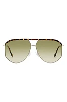 Isabel Marant 64mm Oversize Aviator Sunglasses in Palladium Havana/Green Shaded at Nordstrom