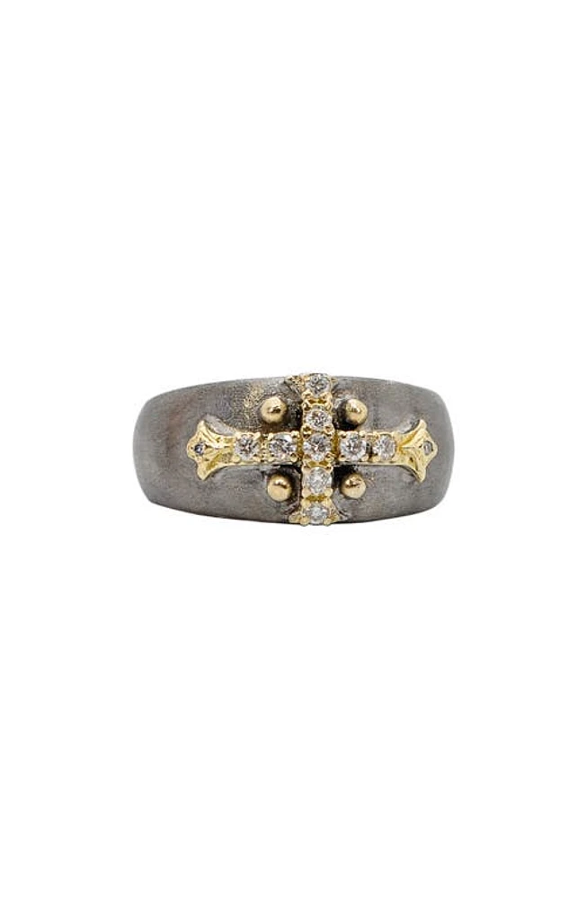 Armenta Old World Diamond Cross Ring in Silver at Nordstrom, Size 6.5