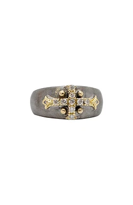 Armenta Old World Diamond Cross Ring in Silver at Nordstrom, Size 6.5