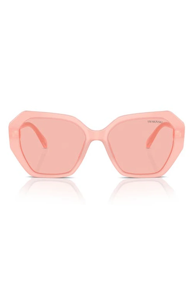 Swarovski 56mm Photochromic Irregular Sunglasses in Pink at Nordstrom