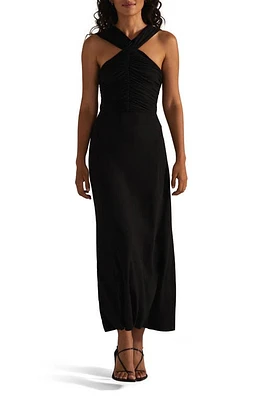 Favorite Daughter The Vivien Ruched Dress in Black at Nordstrom, Size X-Large