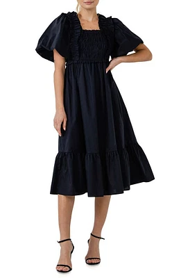 English Factory Ruffle Smocked Cotton Dress at Nordstrom,