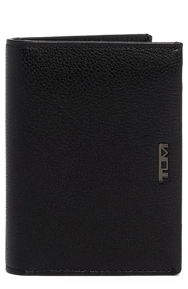 Tumi Nassau L-Fold Leather Wallet in Black Texture at Nordstrom