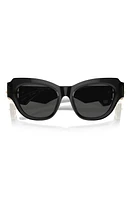 burberry 52mm Irregular Sunglasses in Black/Dark Grey at Nordstrom