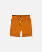 Deux Par Deux Boy's Stretch Twill Short Dusty Orange at Nordstrom