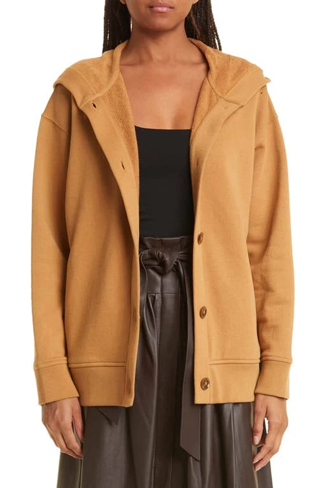 Vince Hooded Cotton Cardigan in Pale Honey at Nordstrom, Size X-Small