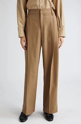 Maria McManus Pleat Front Organic Cotton Trousers Toffee at Nordstrom,