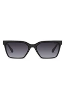 Quay Australia Top Shelf 41mm Gradient Small Square Sunglasses in Matte Black/Smoke at Nordstrom