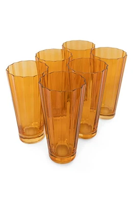 Estelle Colored Glass Sunday Set of 6 Highball Glasses in Butterscotch at Nordstrom