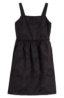 Walking on Sunshine Kids' Eyelet Cotton Dress Black at