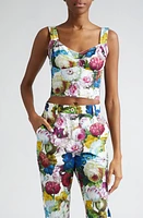 Dolce & Gabbana Nocturnal Floral Print Bustier Top Fiore Notturno at Nordstrom, Us