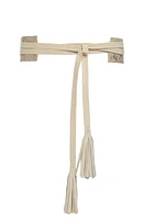 Raina Tassel Leather Wrap Belt in Hs Cream at Nordstrom