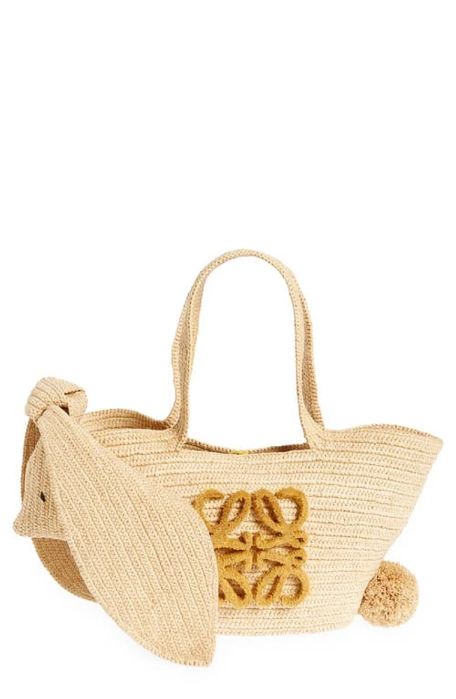 Loewe Small Bunny Anagram Raffia Basket Bag in Natural at Nordstrom