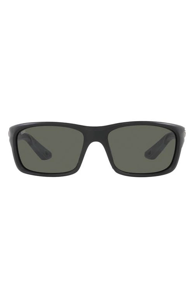 Costa Del Mar Jose Pro 62mm Polarized Oversize Rectangular Sunglasses in Matte Black at Nordstrom