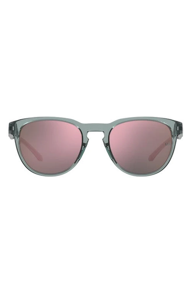 Under Armour Skylar 53mm Round Sunglasses in Green Crystal/Multi Violet at Nordstrom