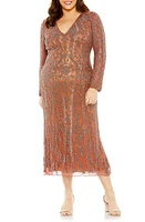 FABULOUSS BY MAC DUGGAL Embellished Long Sleeve Midi Cocktail Dress at Nordstrom,