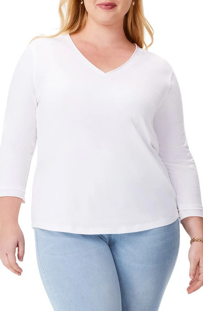 NZT by NIC+ZOE Rolled Detail Three Quarter Sleeve Top at Nordstrom,