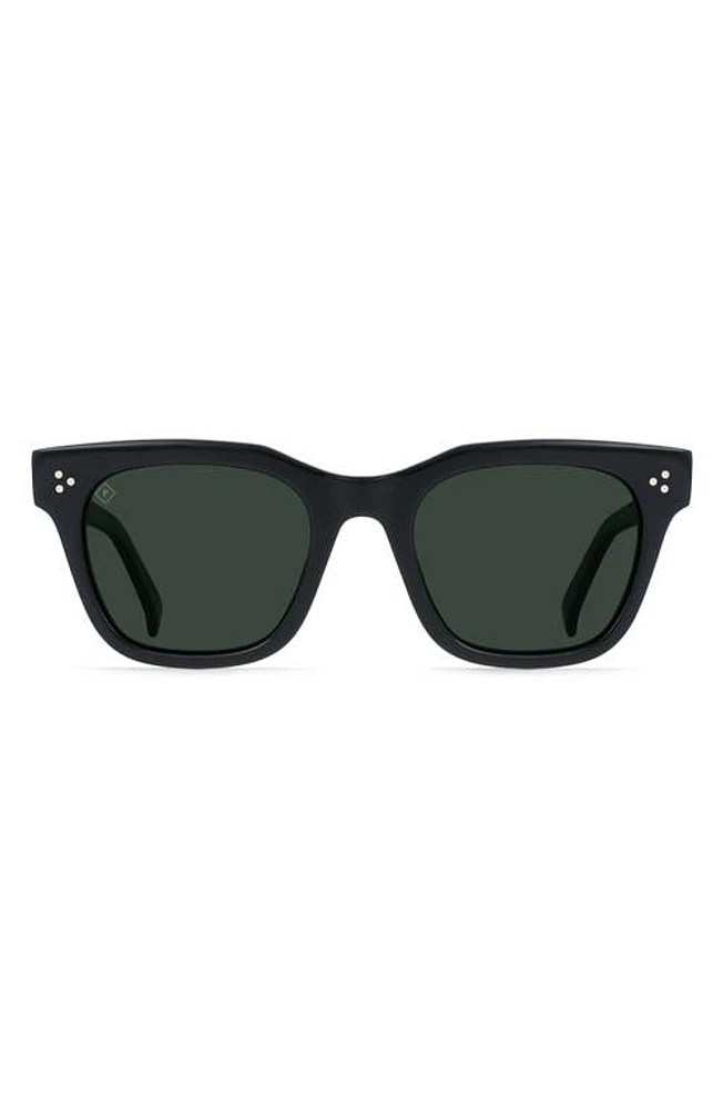 RAEN Huxton Polarized Square Sunglasses in Recycled Black/Green Polar at Nordstrom