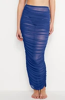 Good American Ruched Mesh Cover-Up Maxi Skirt at Nordstrom,