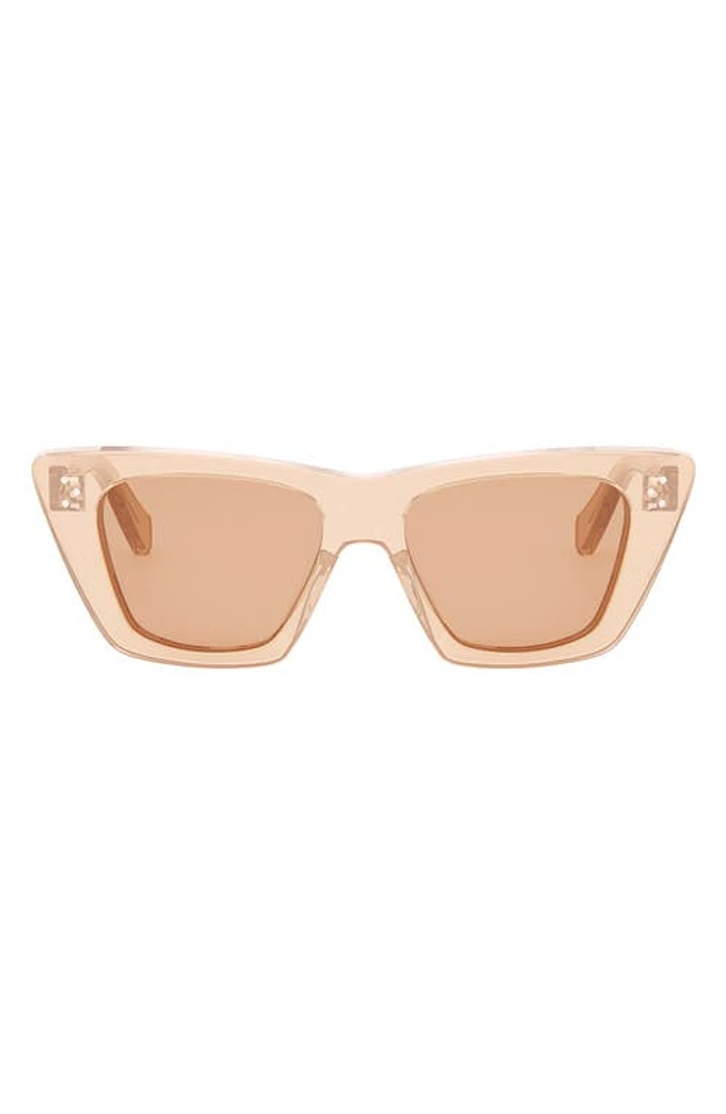 CELINE 51mm Cat Eye Sunglasses in Shiny Orange /Roviex at Nordstrom