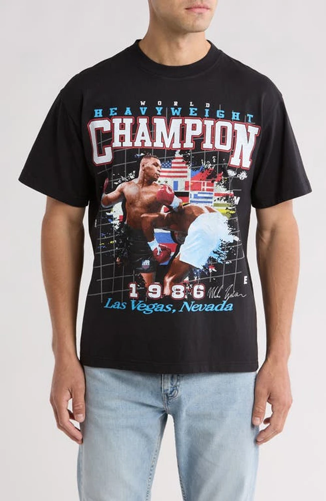 ID Supply Co Mike Tyson Flag Splash Graphic T-Shirt Black at Nordstrom,