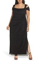 Alex Evenings Cold Shoulder Glitter Column Gown at Nordstrom,