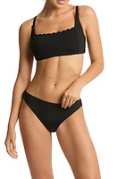 Sea Level Scalloped Square Neck Bikini Top at Nordstrom, Us