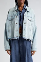 R13 Oversize Cutoff Denim Trucker Jacket Lennon Blue at Nordstrom,