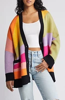 Dressed in Lala Love Drunk Oversize Cardigan in Rainbow at Nordstrom, Size Large