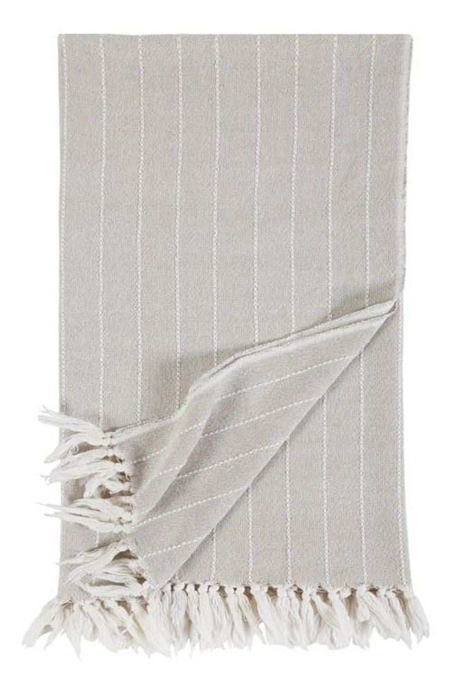 Pom Pom at Home Henley Stripe Cotton Throw Blanket in Oat at Nordstrom