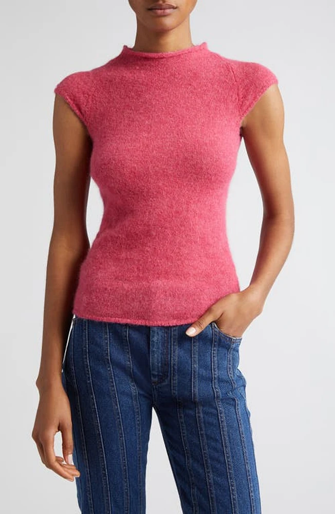 Paloma Wool Guidi Cap Sleeve Alpaca Blend Sweater Dark Fuchsia at Nordstrom,