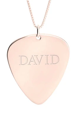 MELANIE MARIE Personalized Guitar Pick Pendant Necklace in Rose Gold Plated at Nordstrom