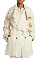 Bottega Veneta Double Breasted Cotton Twill Trench Coat Parchment at Nordstrom, Us