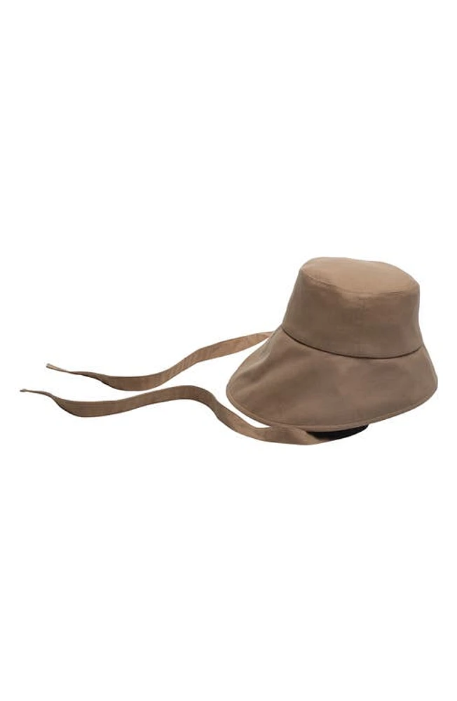 Eugenia Kim Ally Asymmetric Bucket Hat in Camel at Nordstrom