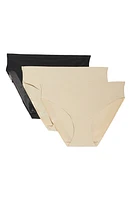 TC 3-Pack Matte Micro Hipster Panties Nude/Black at Nordstrom,