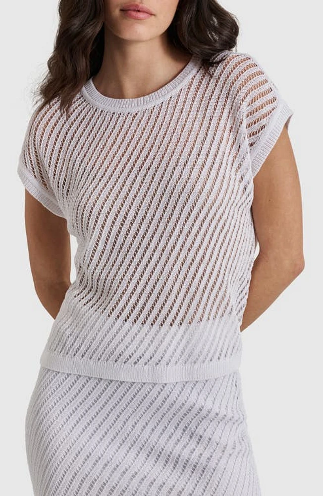 DKNY Open Stitch Corded Cotton Blend Sweater at Nordstrom,