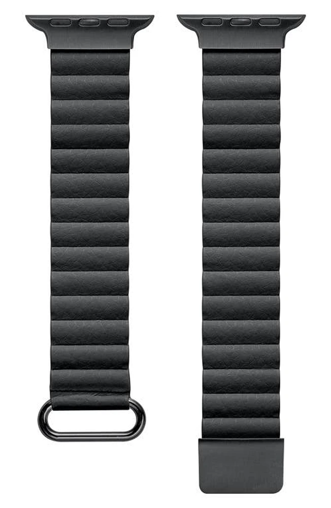 The Posh Tech Dakota Magnetic Leather Apple Watch Watchband in at Nordstrom