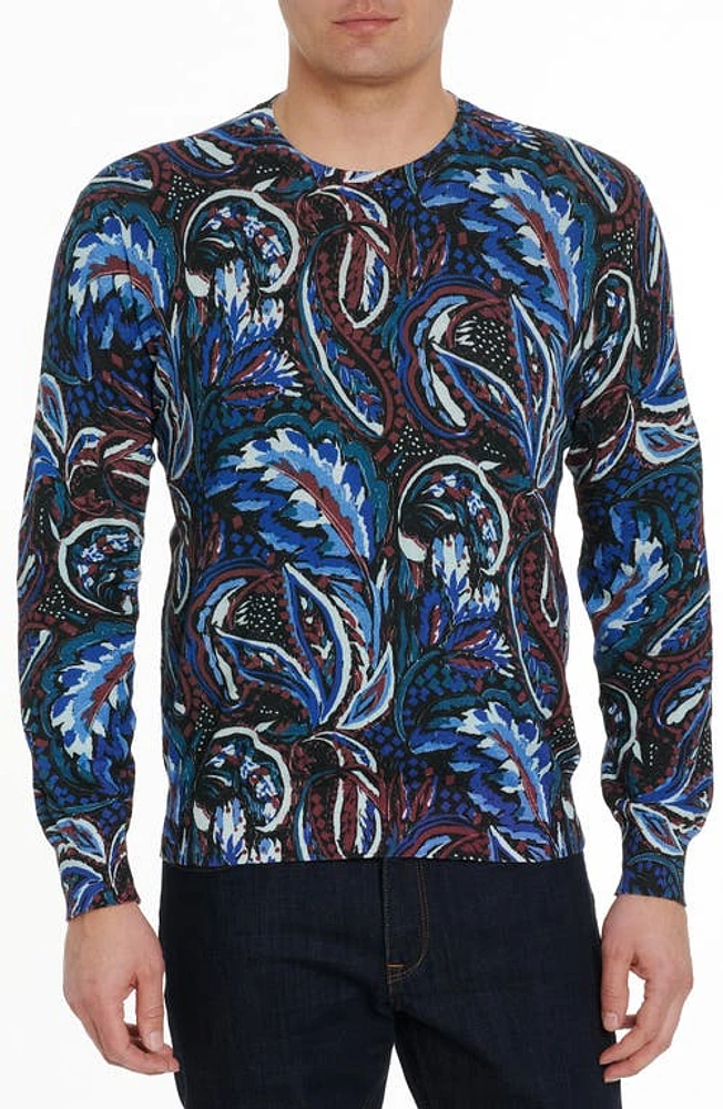 Robert Graham Solar Wind Print Linen & Cotton Sweater in Multi at Nordstrom, Size Small