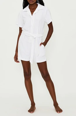 Beach Riot Gia Belted Cover-Up Romper White at Nordstrom,