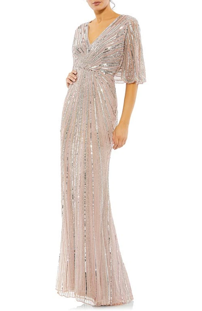 Mac Duggal Wide Sleeve Sequin Gown at Nordstrom,