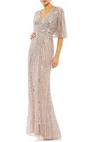 Mac Duggal Wide Sleeve Sequin Gown at Nordstrom,