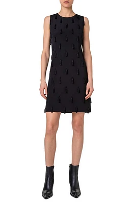 Akris Tassel Silk Sheath Dress Black at Nordstrom,