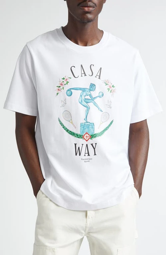 Casablanca Marble Statue Logo Organic Cotton Graphic T-Shirt En Marbre at Nordstrom,