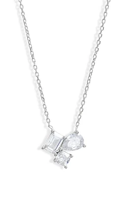 SHYMI Cubic Zirconia 3-Stone Pendant Necklace in Silver at Nordstrom