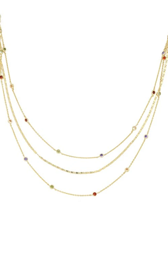 Ettika Rainbow Layered Necklace in Gold at Nordstrom