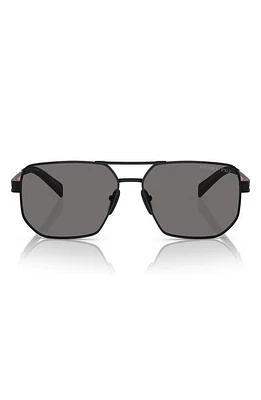 PRADA SPORT 59mm Polarized Pilot Sunglasses in Matte Black at Nordstrom