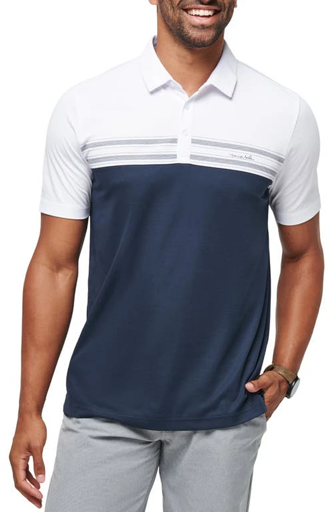 TravisMathew Pali Colorblock Polo White/navy at Nordstrom,