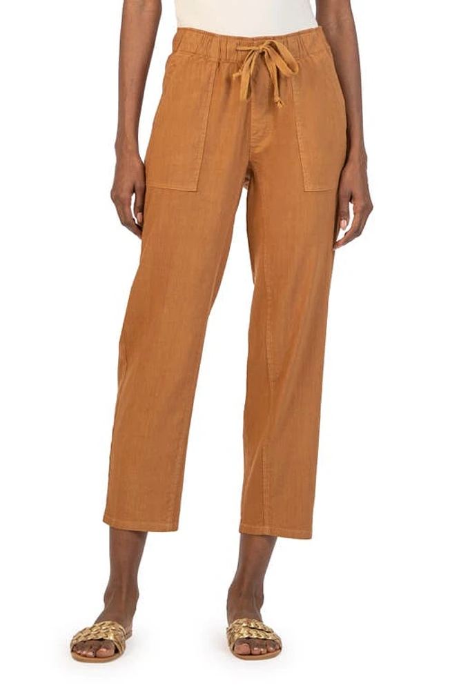 KUT from the Kloth Rosalie Linen Blend Drawstring Ankle Pants at Nordstrom,