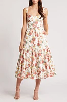 HOUSE OF CB Elia Floral Sweetheart Neck Sundress Rose Print at Nordstrom,